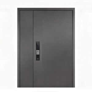 Modern High Security Steel Door | Waterproof Anti-Theft Villa Entrance Door with Smart Fingerprint Lock