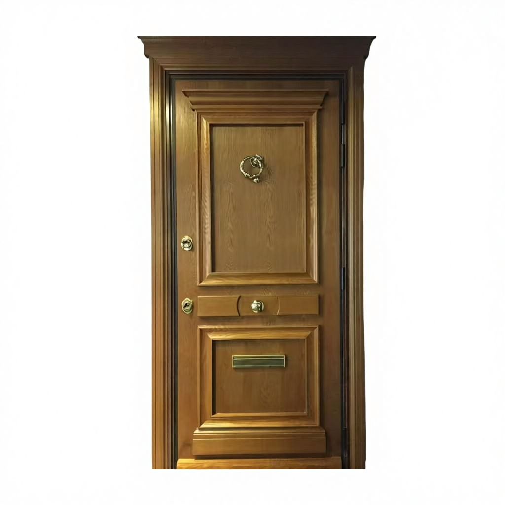 Modern Minimalist Design Interior Apartment Finished MDF Armored Security Anti-theft Steel Wooden Door