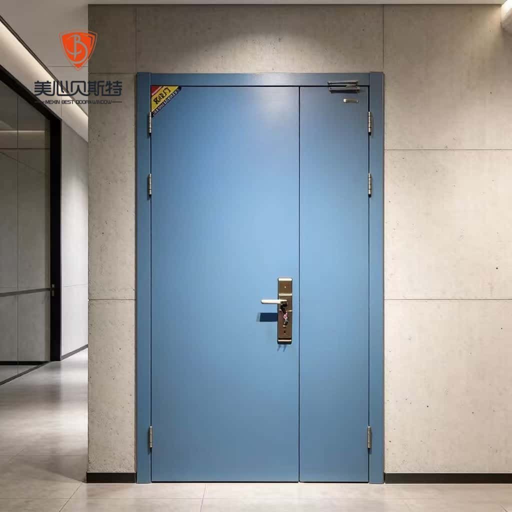 Modern Steel Fire Door with Fiberglass Screen Finished Surface for Hospital & Warehouse Use