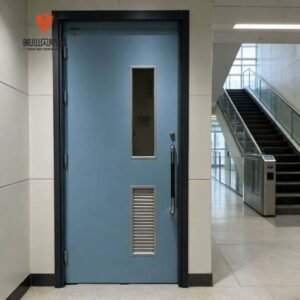 Customized Modern Design Steel Fire-Prevention Safety Doors for Hospital Shopping Mall Escape Routes Finished