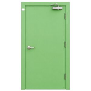 Steel Door 3 Hour Fire Rated Hollow Metal Fire Door UL Listed WHI Green Single Leaf Positive Pressure Steel Frame