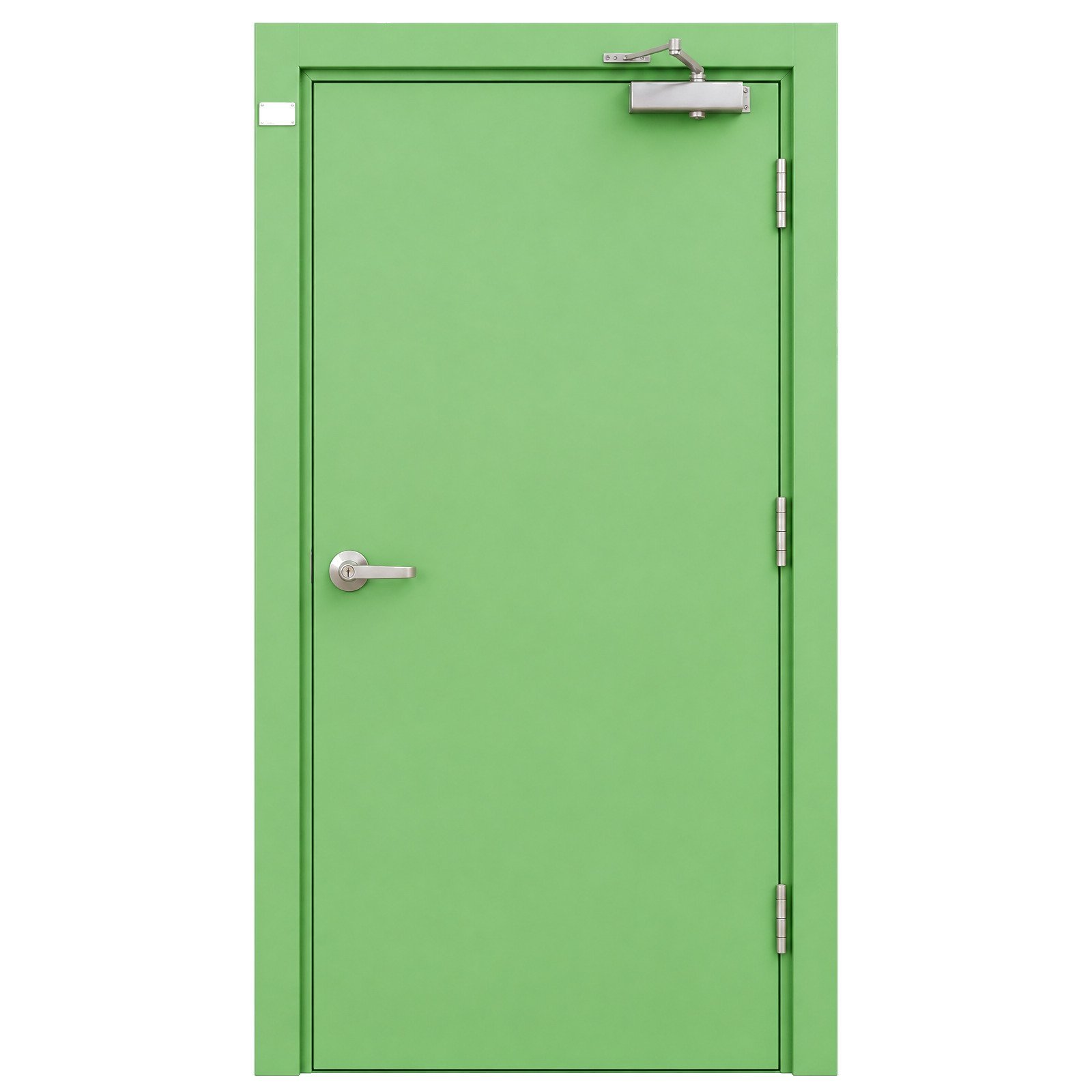 Steel Door 3 Hour Fire Rated Hollow Metal Fire Door UL Listed WHI Green Single Leaf Positive Pressure Steel Frame