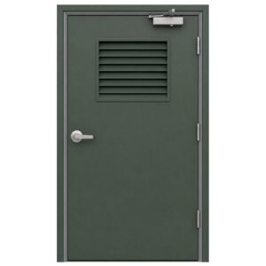 Acoustic Door Soundproof Metal Steel Door Fire Rated Green Hollow Metal With Louver Wide Compression Sealing Strip