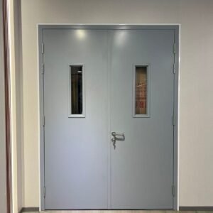 Modern Steel Fire Door with Glass Window Finished Surface for for Commercial Use with Fire Prevention