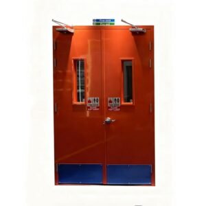 Double-open Steel Fire Escape Door, 20-180 Min Fire-Rated Emergency Door for Commercial Building