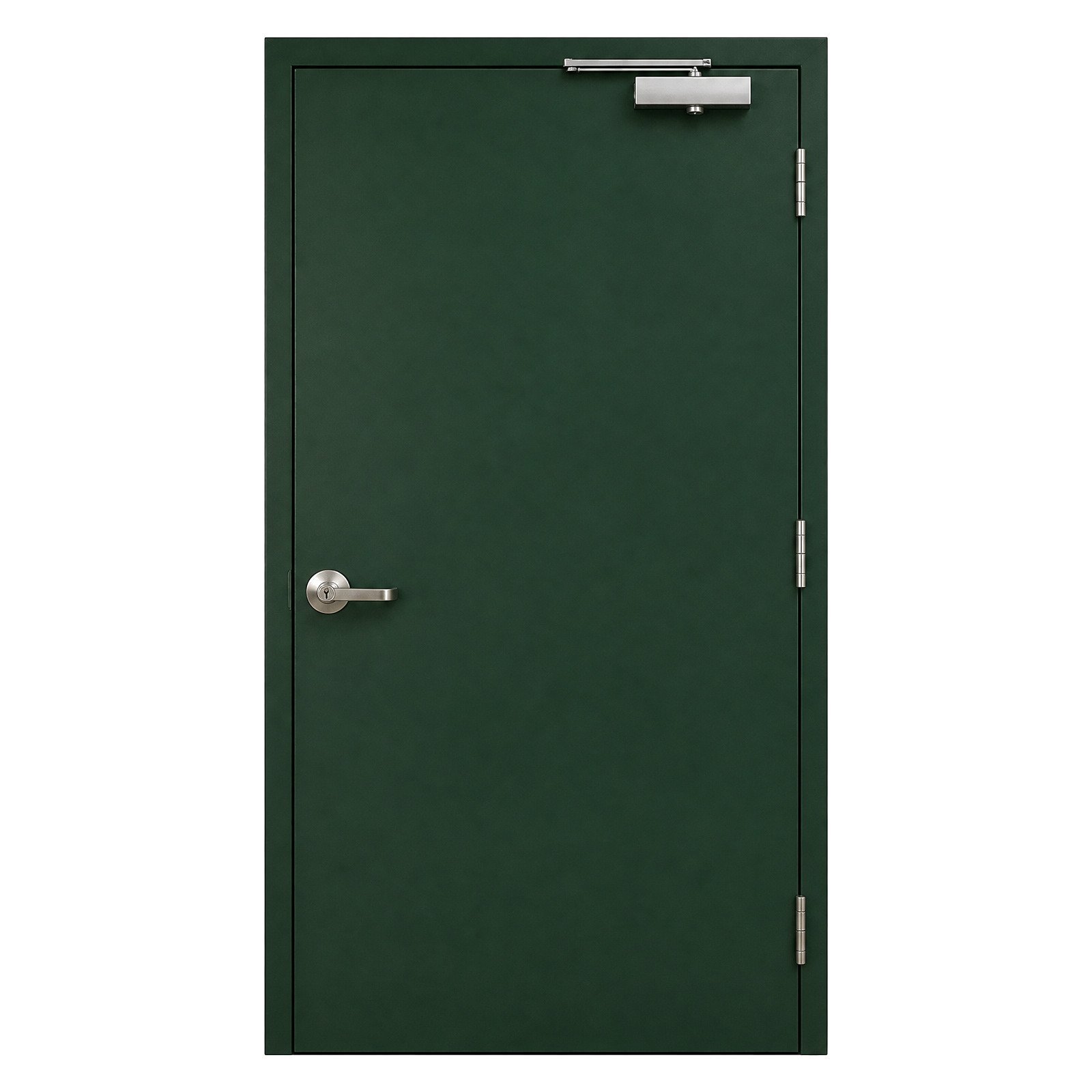 Industrial Door Swing Hinged Hollow Metal Steel Door Fire Rated Green Heavy Duty Steel Stiffened Leaf Single Leaf