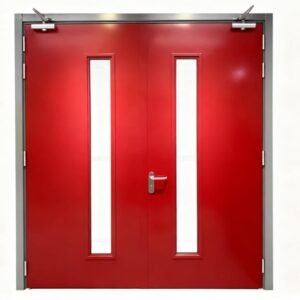 Metal Fire Rated Double Swing Door – With Glass Kit for Commercial/Residential Use