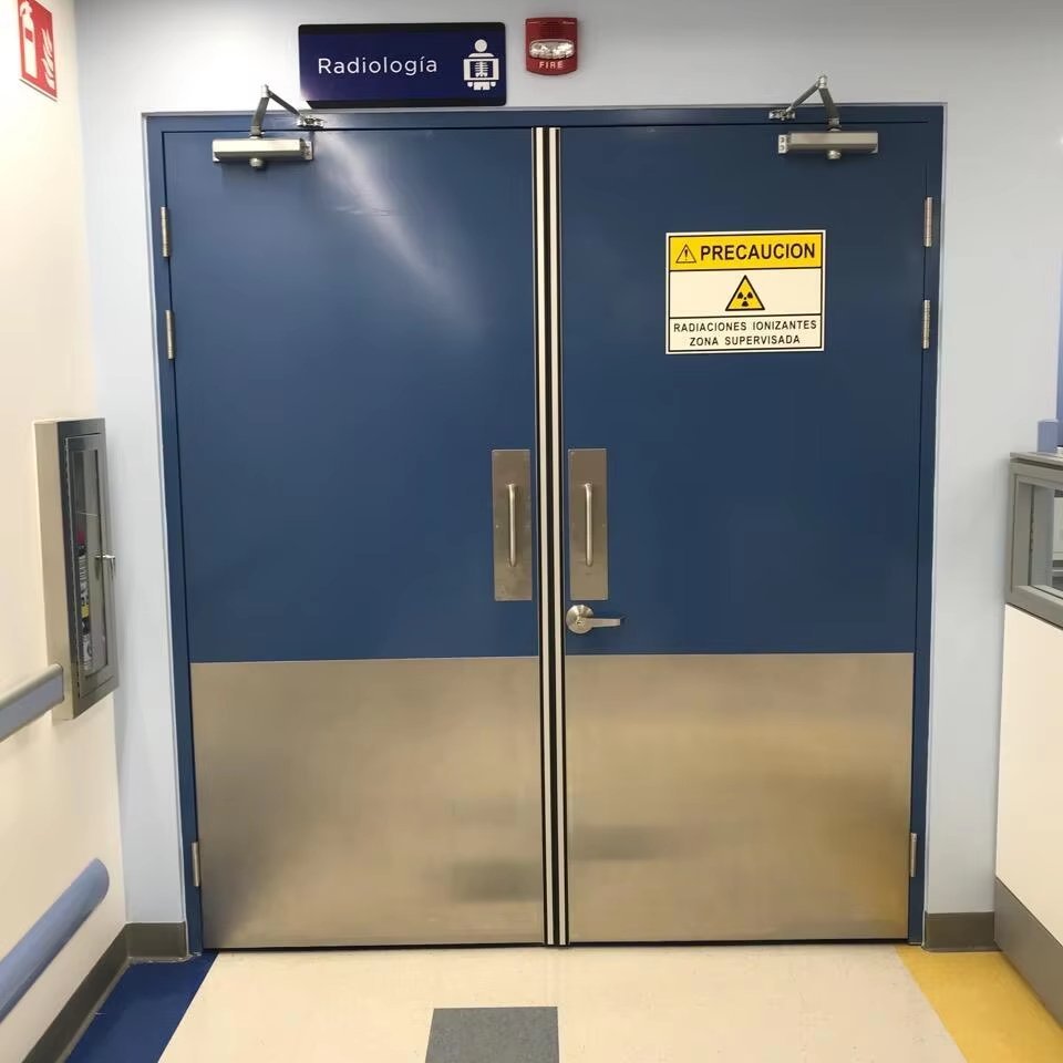 Steel Fire Door Entrance Door - Hospital Double-Door Custom-made External High-Security Front Door Design Steel Door