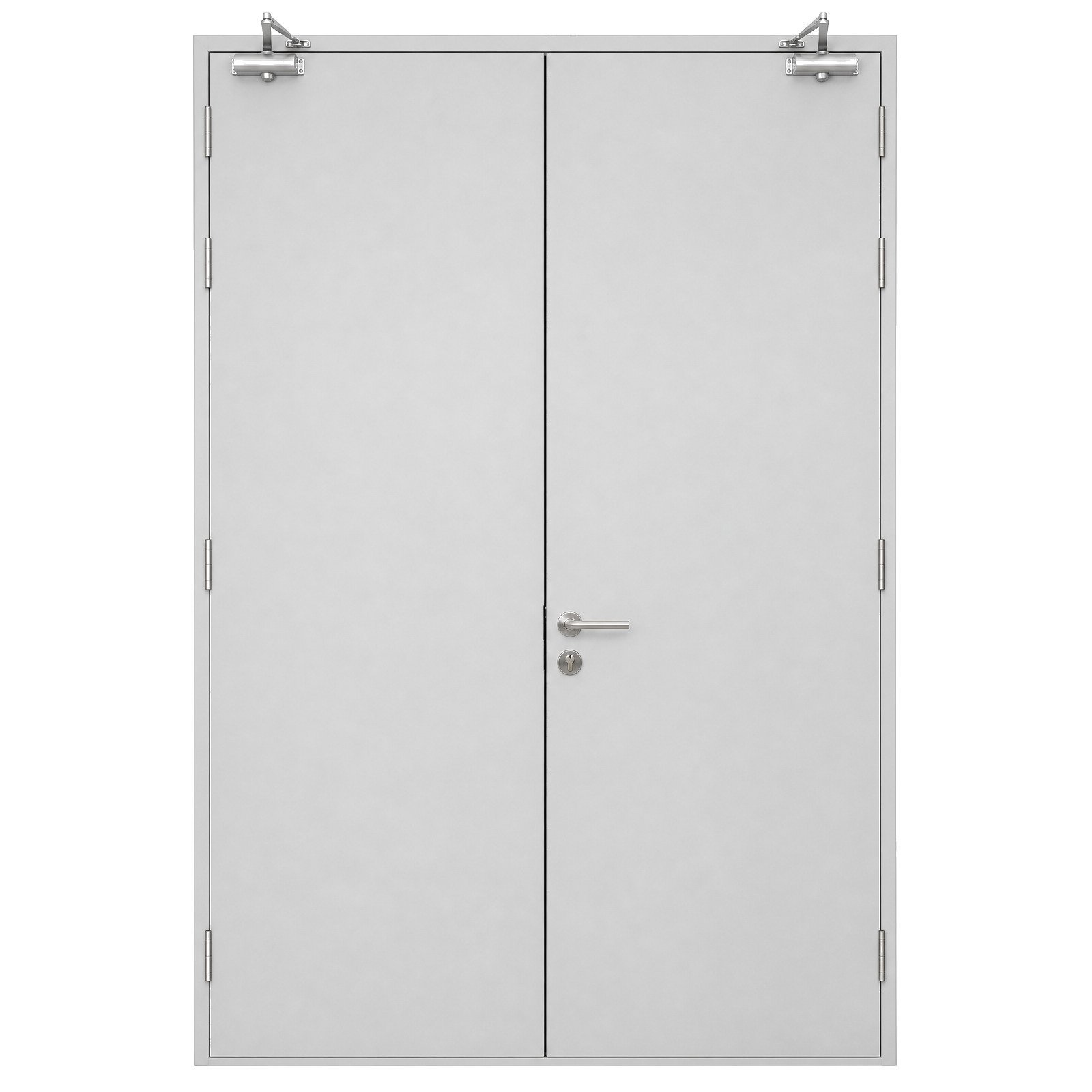 Fireproof Door E 120 EN 16034 Certified Standard Pair Steel Double Leaf Powder Coated Fire Resistant Pedestrian Doorset