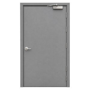 Steel Fire Door E 180 EN 16034 Certified Single Leaf Powder Coated Fire Resistant Pedestrian Doorset Self Closing C