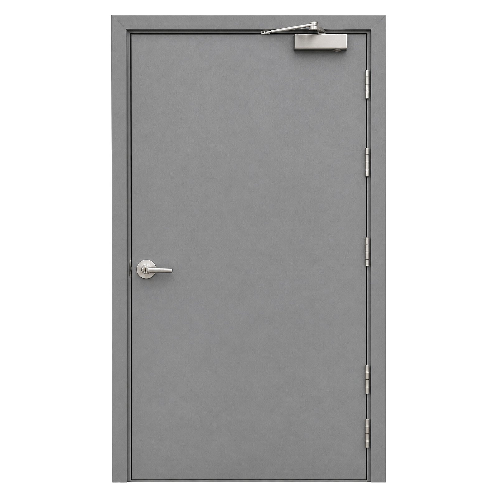 Steel Fire Door E 180 EN 16034 Certified Single Leaf Powder Coated Fire Resistant Pedestrian Doorset Self Closing C