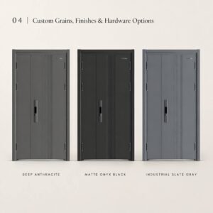 Heavy Duty 180 Min Fireproof Steel Entry Door CE Certified Finished Outdoor Security Door Set with Integrated Pull Handle