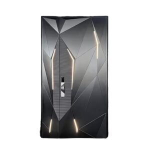 Luxury Minimalist Modern Geometric Aluminum Wrought Iron Sound Insulation Security Door for Interior & Front Entry