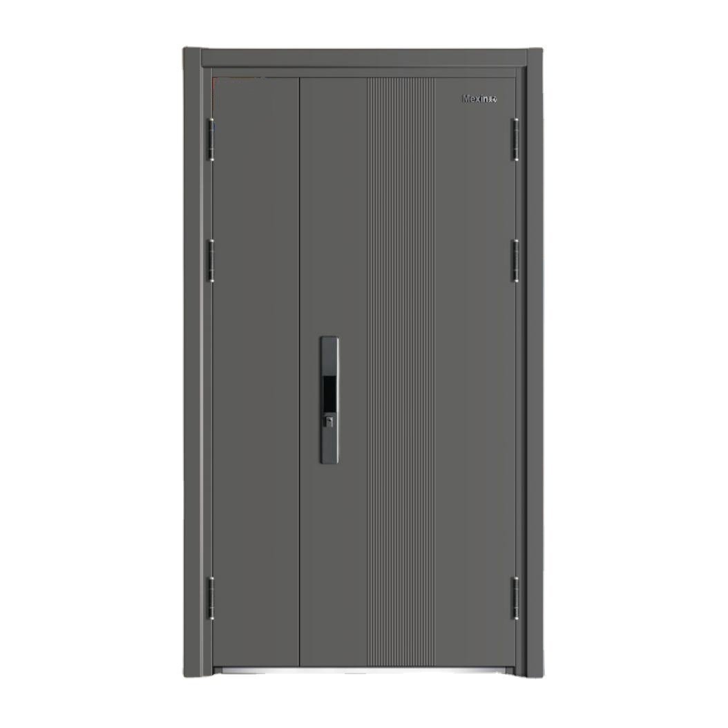 Modern Steel Security Door Anti-Theft Fire Rated Finished Outdoor Entrance Door for Home Apartment Factory Supply