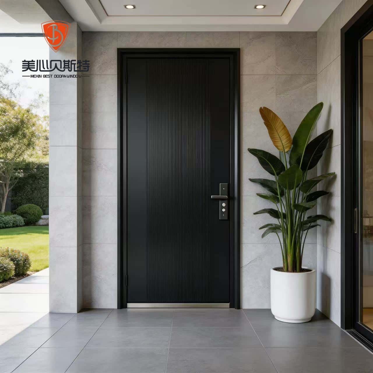 Modern Style Solid Wood Waterproof Villa Entrance Doors Factory Designed Security Doors