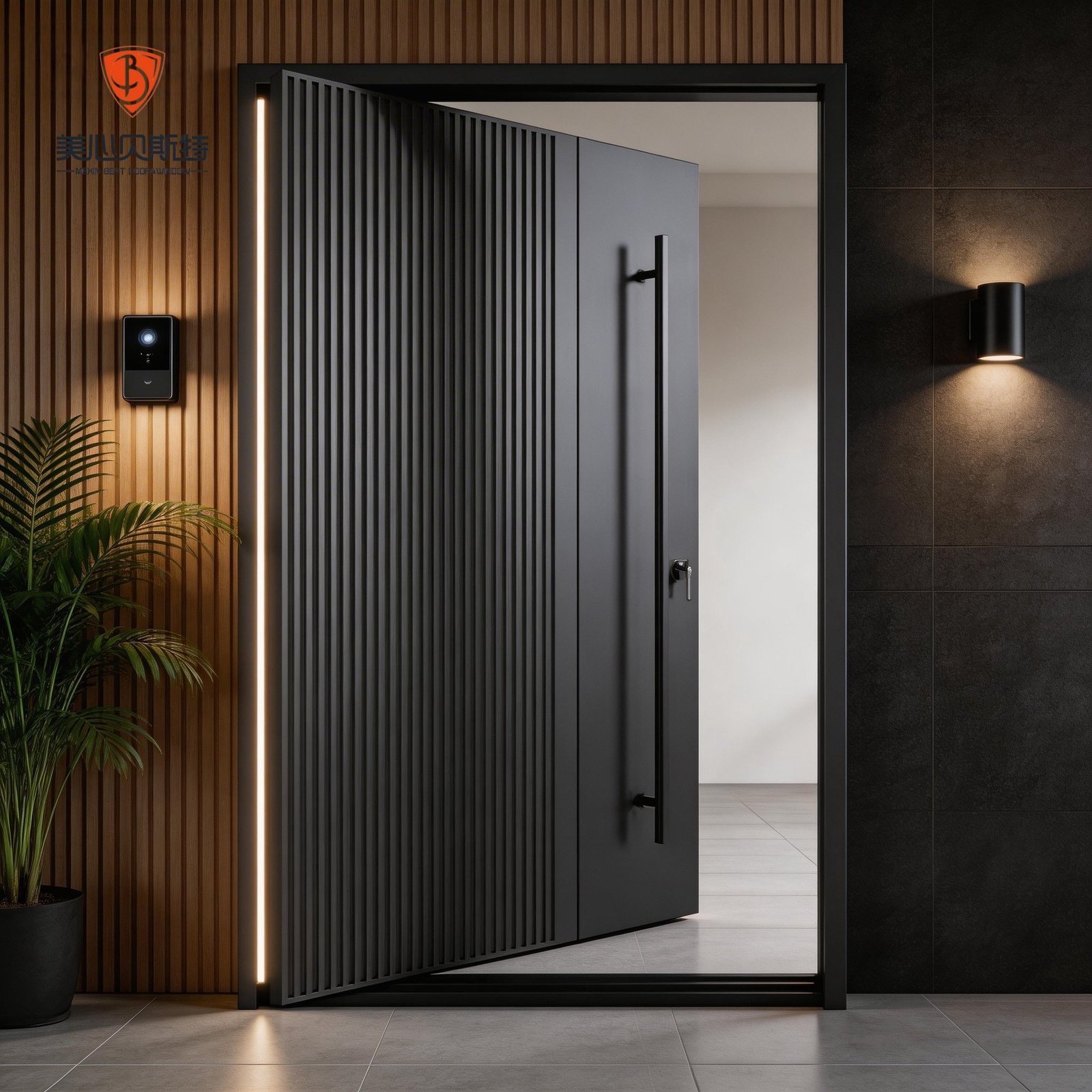 VICENTE Anti-Theft Modern Steel Entry Door with Custom Color Optional Handle & Lock for Commercial Use