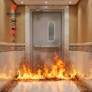 Powder Coated WH Certified Warnock Hersey Fire Rated Steel Door 90 Mins Fireproof Metal Entry Door for Modern Office Building