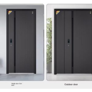 Class a Modern Steel Double Swing Entry Door | Anti-Theft Security Exterior Door for Home & Villa