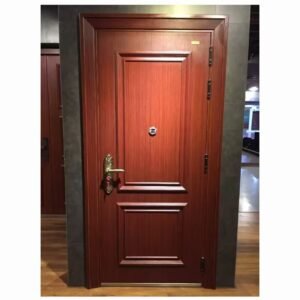EN ISO Certified Anti-Theft Modern Hotel Galvanized Steel 12mm MDF Armored Finished Entrance Door Filled with Polyurethane
