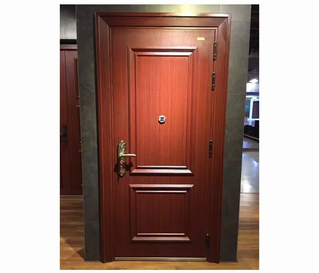 EN ISO Certified Galvanized Steel 12mm MDF Armored Entrance Door Filled With Polyurethane.