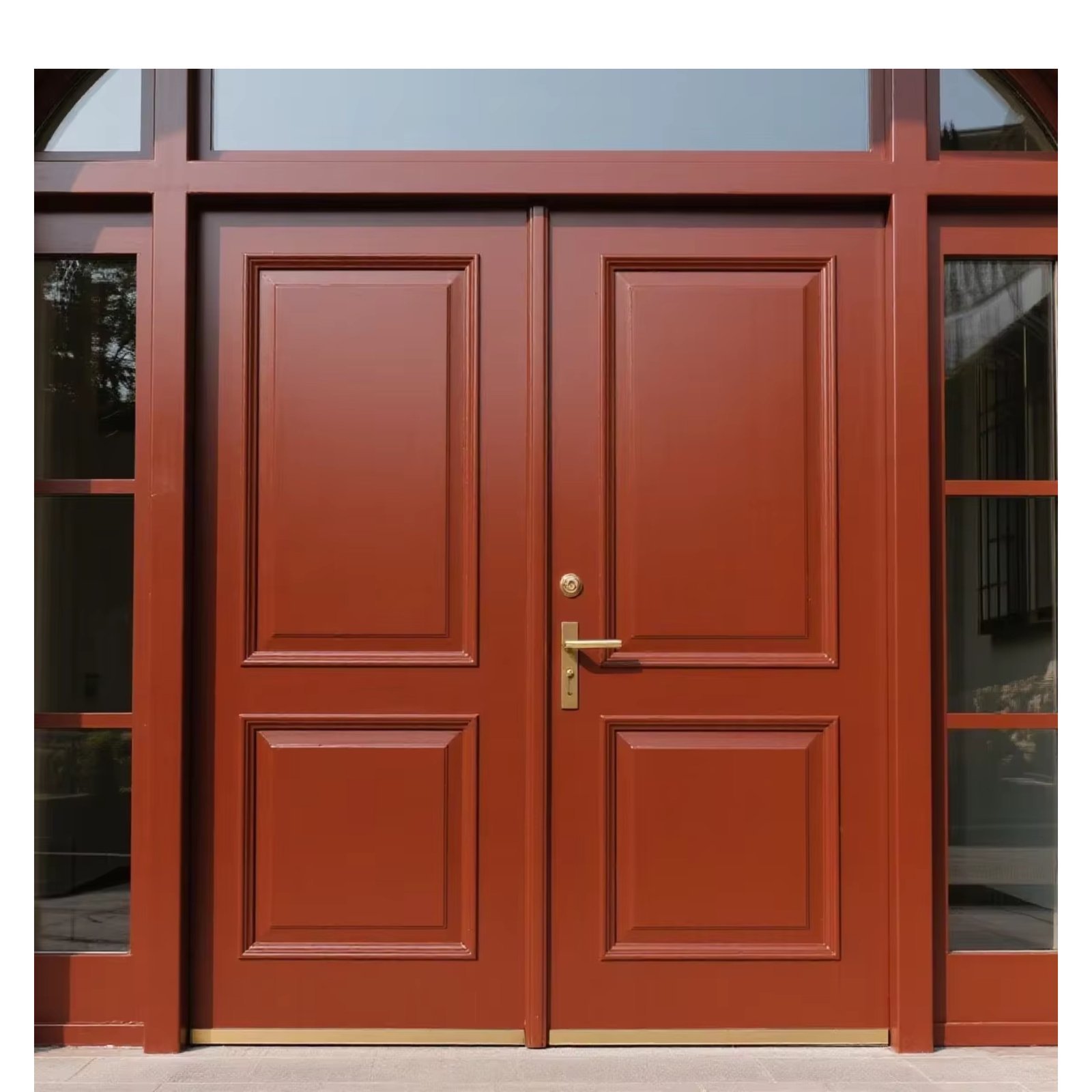 Customized European Style Secure Home Arched Single and Double Main Entrance Front Door Forged Iron Door