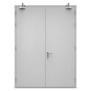 3 Hour Fire Rated Steel Door UL Listed Standard Pair Double Leaf 45mm Water Paint Finish Steel Fire Door Commercial