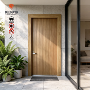 Warnock Hersey WH Listed Fire Rated Wooden Door 90 Minutes for Canada US Apartment School Project Interior Fireproof Timber Door