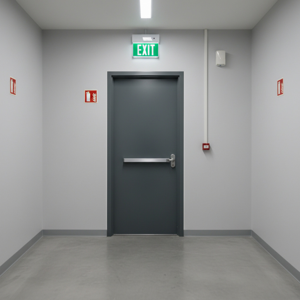 20-180 Minutes Fire Resistant Steel Hollow Metal Door WHI Certified Modern Commercial Hospital Office School Supermarket 3-Year
