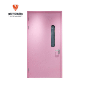 Standard Metal Insert Solid Wood Interior Doors with Frames Hotel Doors Room Flats Fireproof Internal Walnut Doors Sample