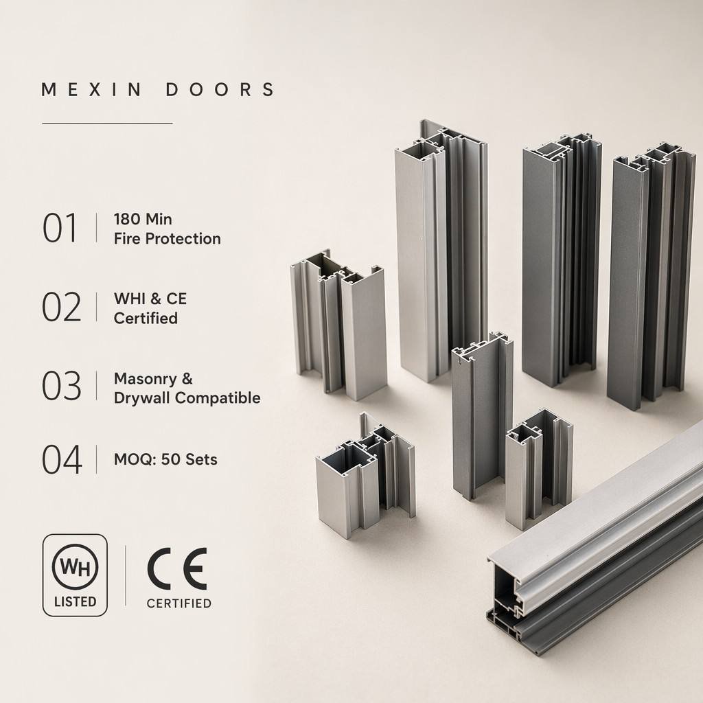 WH Certified 180 Minute Fire Rated Metal Door Frame UL Listed Steel Frame for Hospital Commercial Building