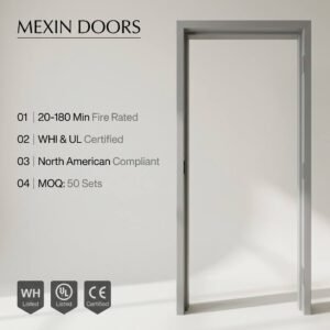 Doors Custom Profile Gray Fireproof Door Frame Manufacturer Wholesale Heavy Duty Metal Frames for Office Warehouse OEM/ODM