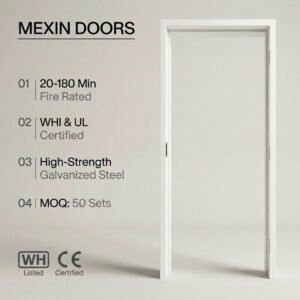 WH Certified 20-180 Min Fire Rated Door Frame Modern Minimalist Steel Door Frame Set for Hospital Commercial Project
