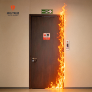 Thickened Steel Plate 120-Min Metal Door Interior Fire Doors Steel Wood Fire Door for Hotel Apartment Entrance