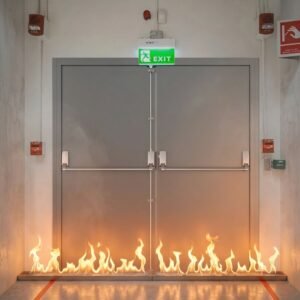 3 Hours WHI Fire Resistant Steel Hollow Metal Door WHI Certified Modern Commercial Hospital Office School Supermarket 3-Year