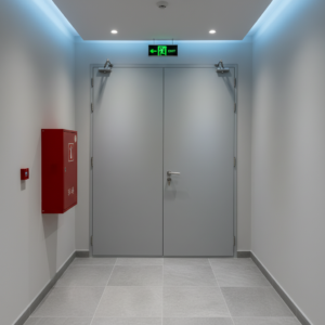 CE Approved Modern Fire Resistant Steel Door 180 Minutes Finished Emergency Exit Interior/Exterior Hospitals Warehouses