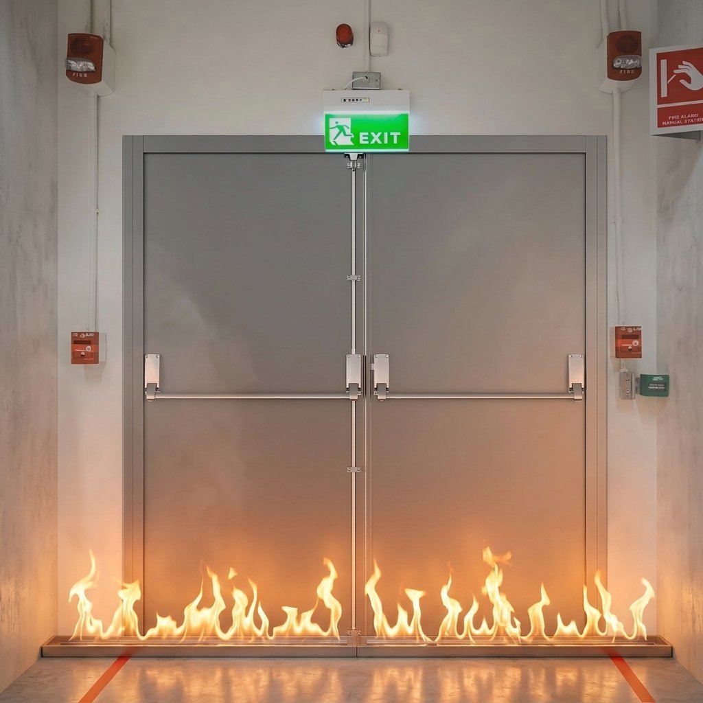 3 Hours WHI Fire Resistant Steel Hollow Metal Door WHI Certified Modern Commercial Hospital Office School Supermarket 3-Year