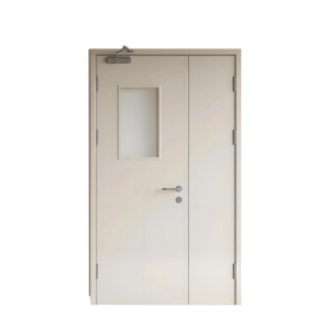 Modern Steel Fire Door with Glass Window Finished Surface for for Commercial Use with Fire Prevention