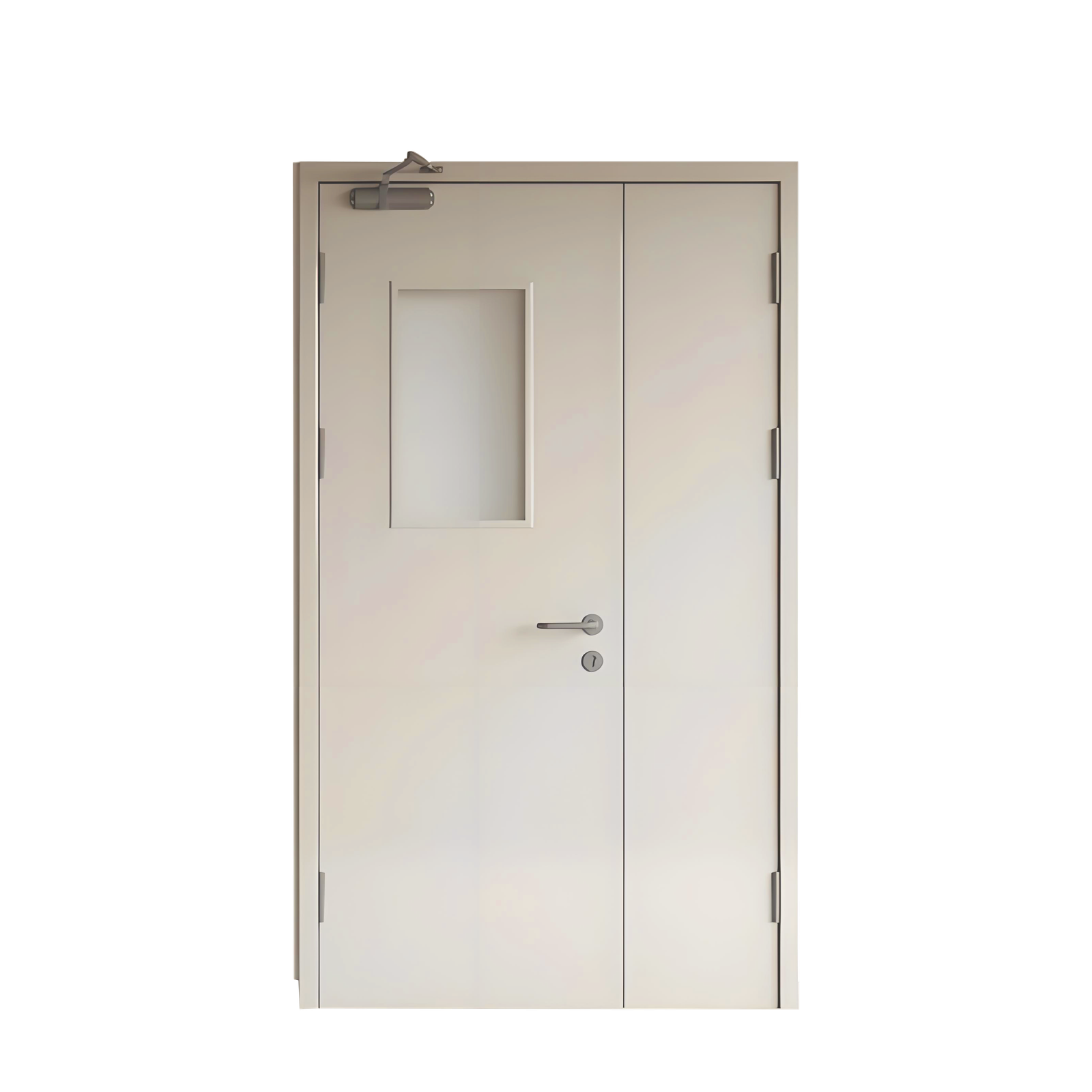 Modern Steel Fire Door with Glass Window Finished Surface for for Commercial Use with Fire Prevention