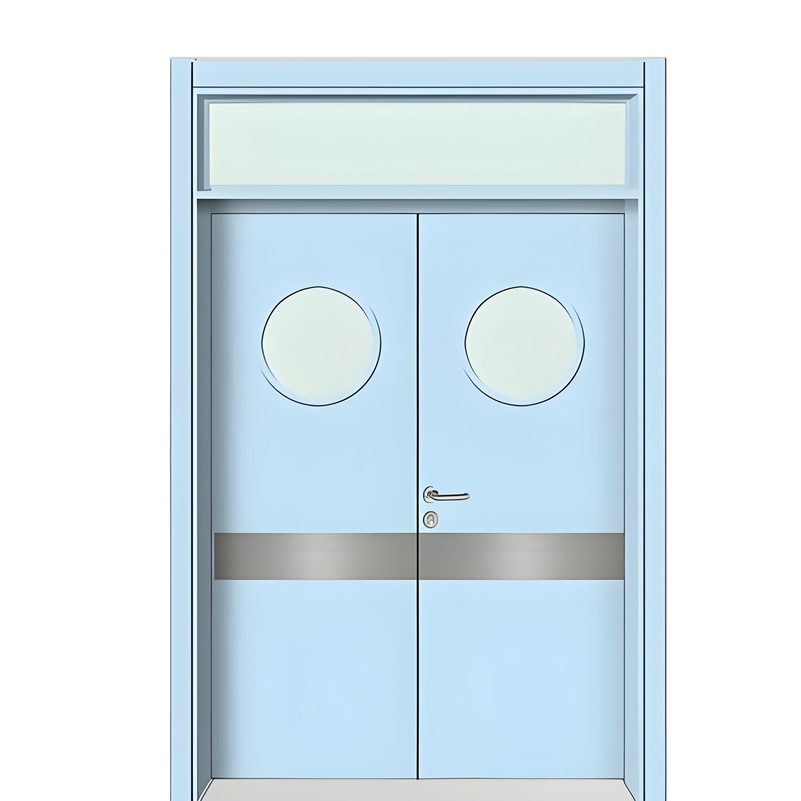 Double Swing Steel Fire Door for Mall & Hospital Corridor - Fire-Rated