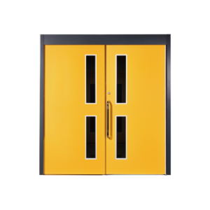 High Quality Double-Leaf Sliding Fire Door – UL Certified with Fire-Rated Glass