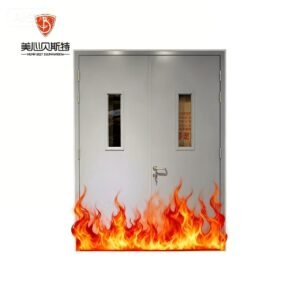 Fire Rated Steel Door with Vision Panel, Modern Design for Supermarket Warehouse Interior Use