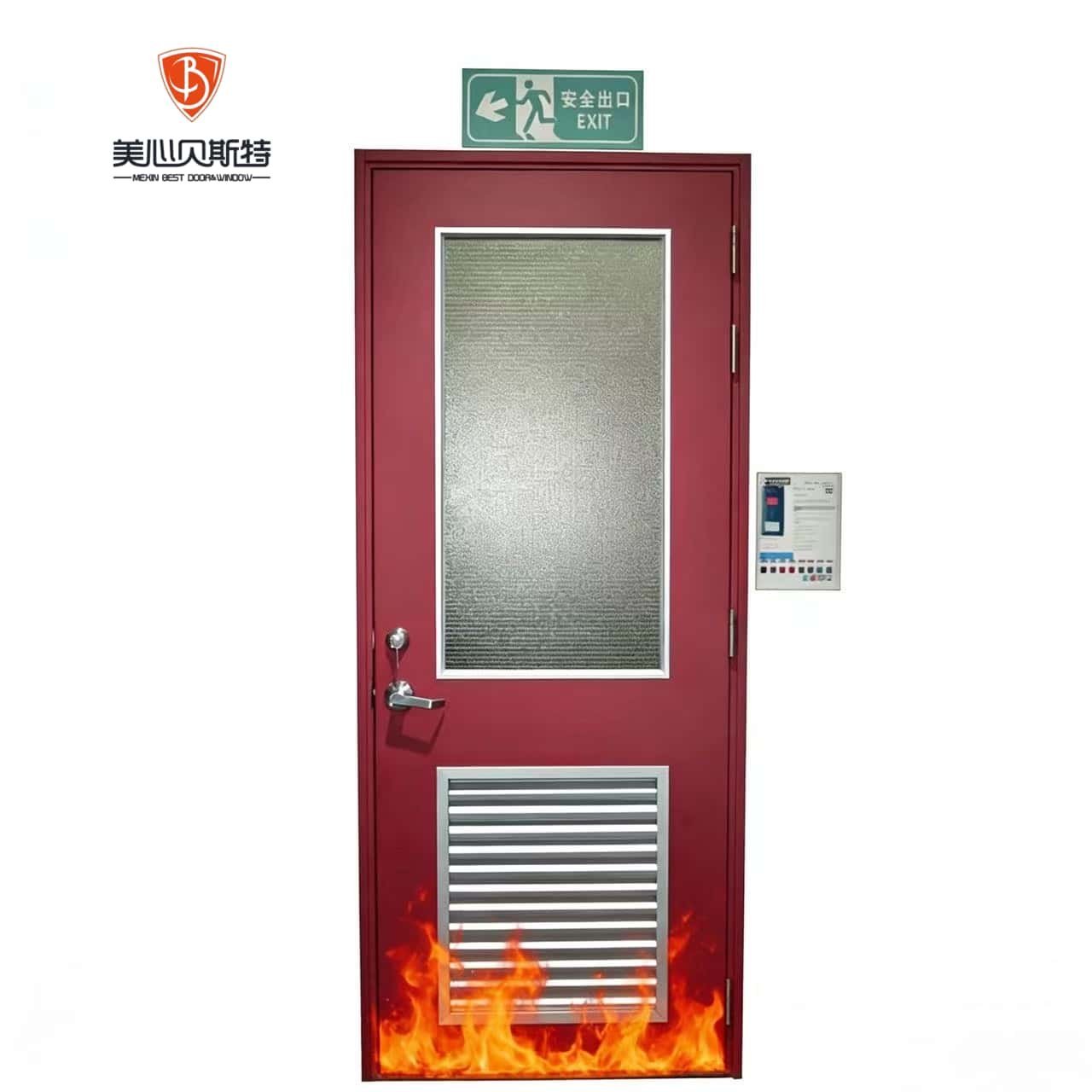 Steel Fire Rated Hollow Metal Flush Door with for Hardware Modern Design Finished Surface for Interior/Exterior Use