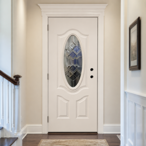 Modern Heavy Gauge Wrought Iron Interior Door Raised Panel Stained Glass Window Thermal Insulation Custom RAL Colors OEM