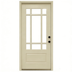 Steel Residential Front Entry Door Equipped with Low-E Insulated Glass for US Home Projects
