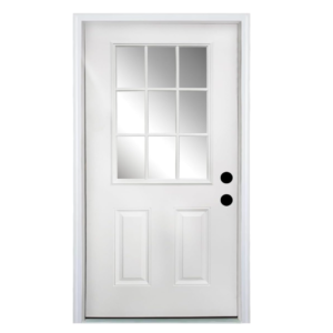 US Residential Steel Anti-Theft Modern Front Entry Door Finished Surface Energy Saving Low-E Insulated Glass for Home Exterior