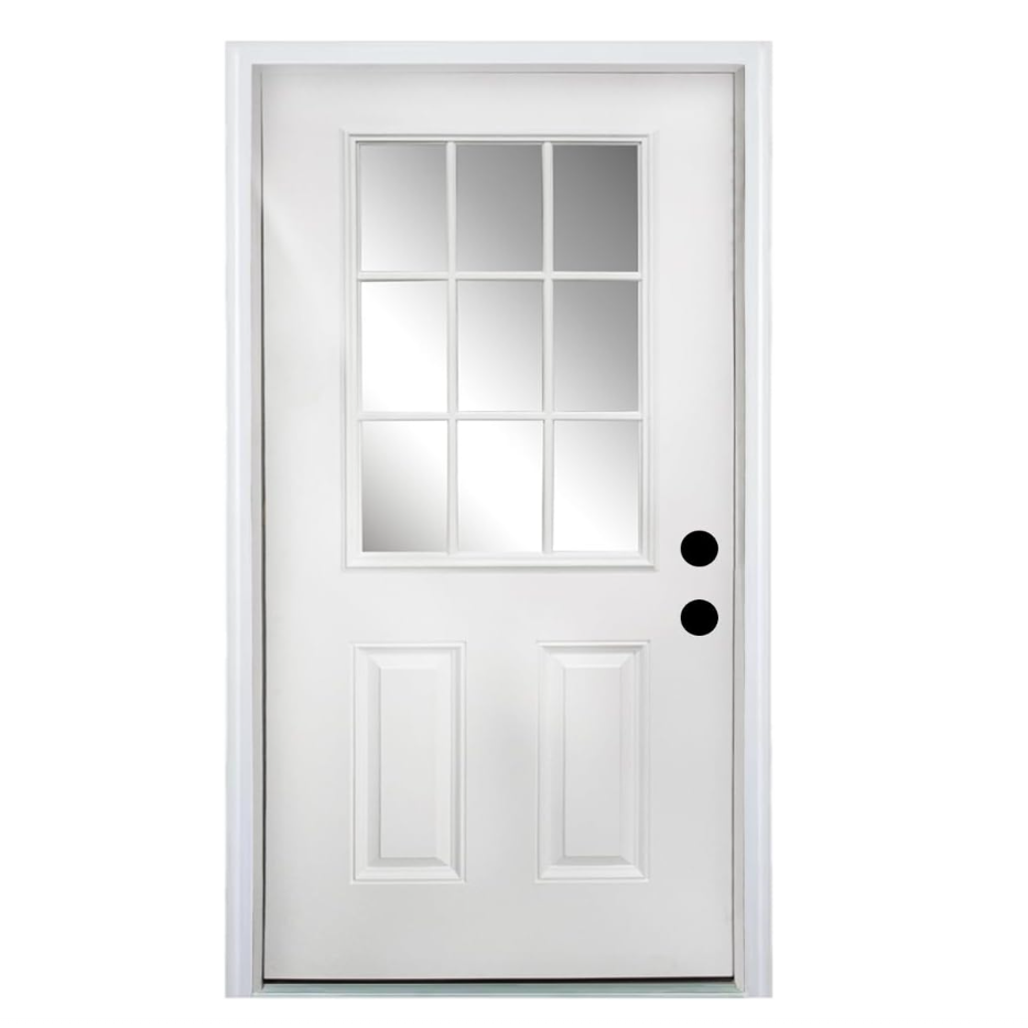 US Residential Steel Anti-Theft Modern Front Entry Door Finished Surface Energy Saving Low-E Insulated Glass for Home Exterior