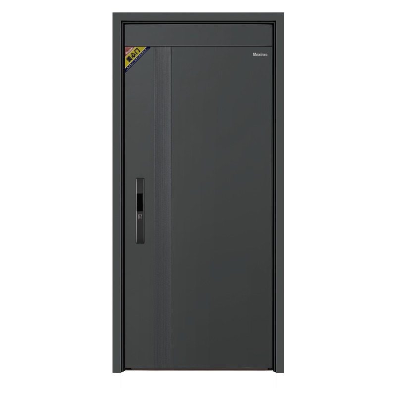 Modern Steel Class 4 Entry Security Door with Fingerprint Lock Custom Hidden Hinge Heated Lintel Waterproof