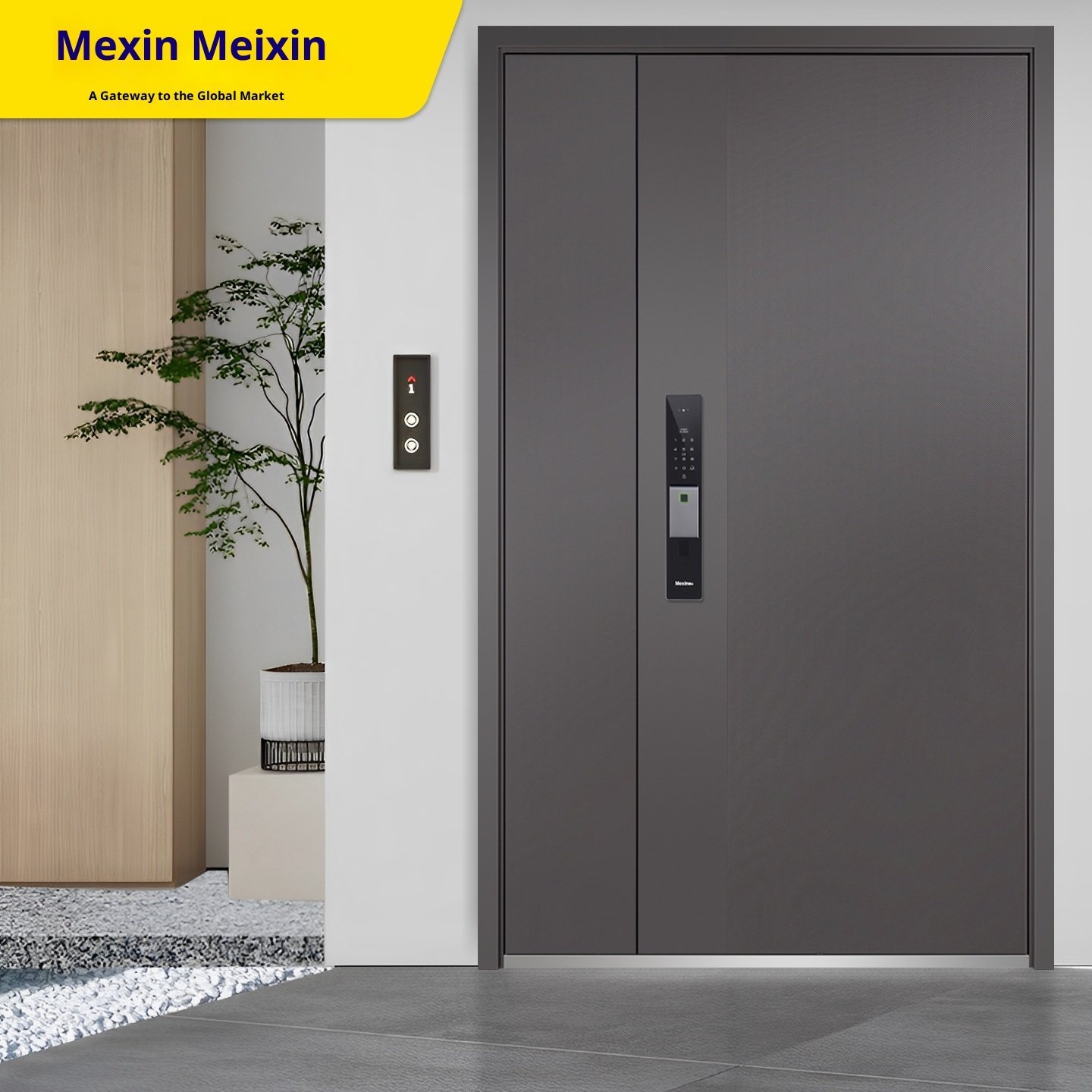 Modern High Security Steel Door | Waterproof Anti-Theft Villa Entrance Door with Smart Fingerprint Lock - Image 2