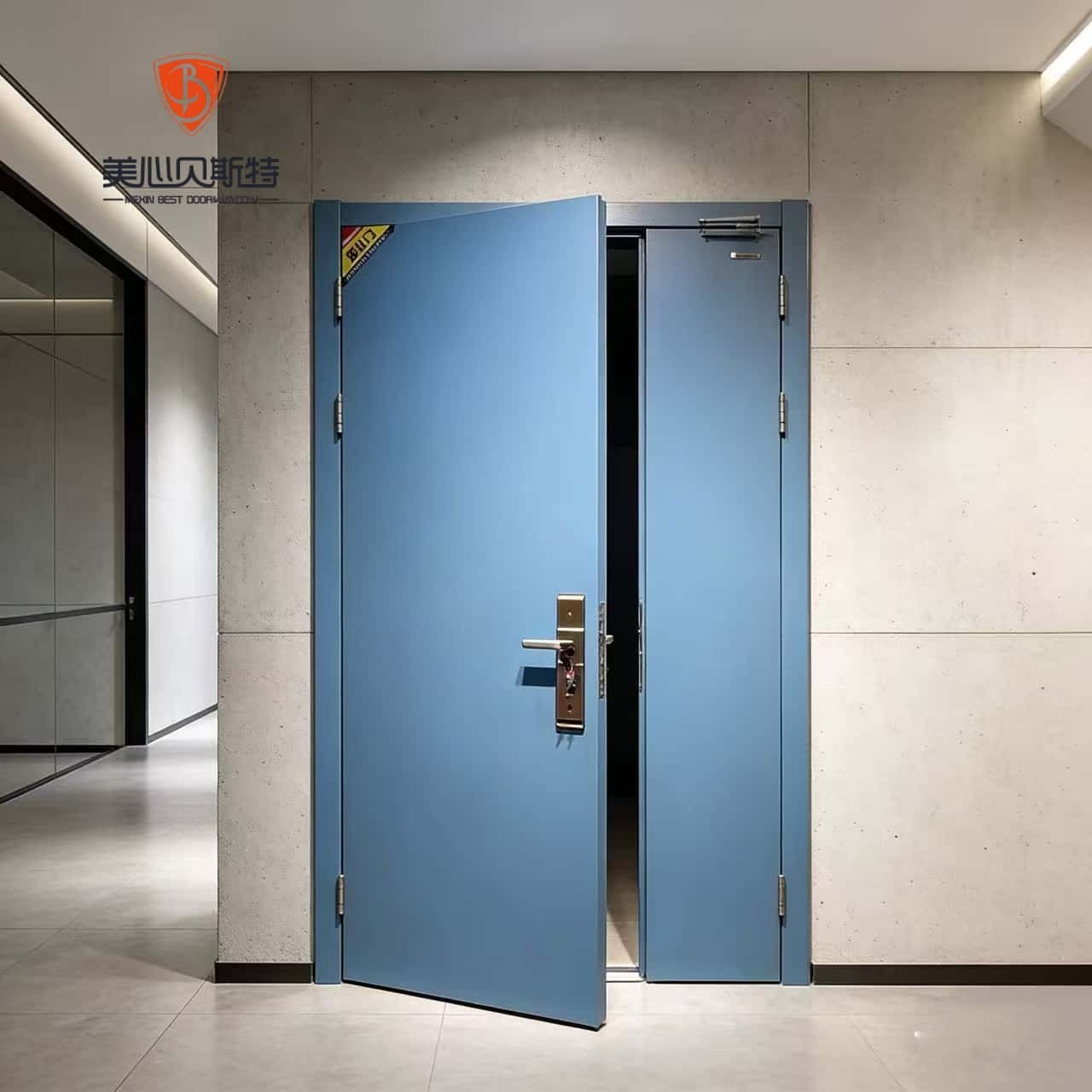 Modern Steel Fire Door with Fiberglass Screen Finished Surface for Hospital & Warehouse Use - Image 2