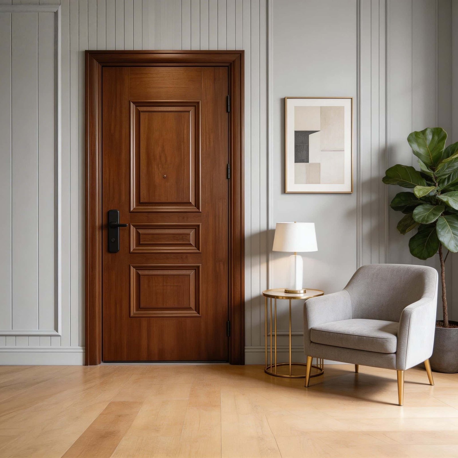 3H CE Certified Steel Entry Door | Fire Rated Security Door Commercial Use Apartment Exterior Modern Design - Image 2